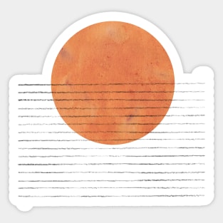 Abstract terracotta sun and sea Sticker